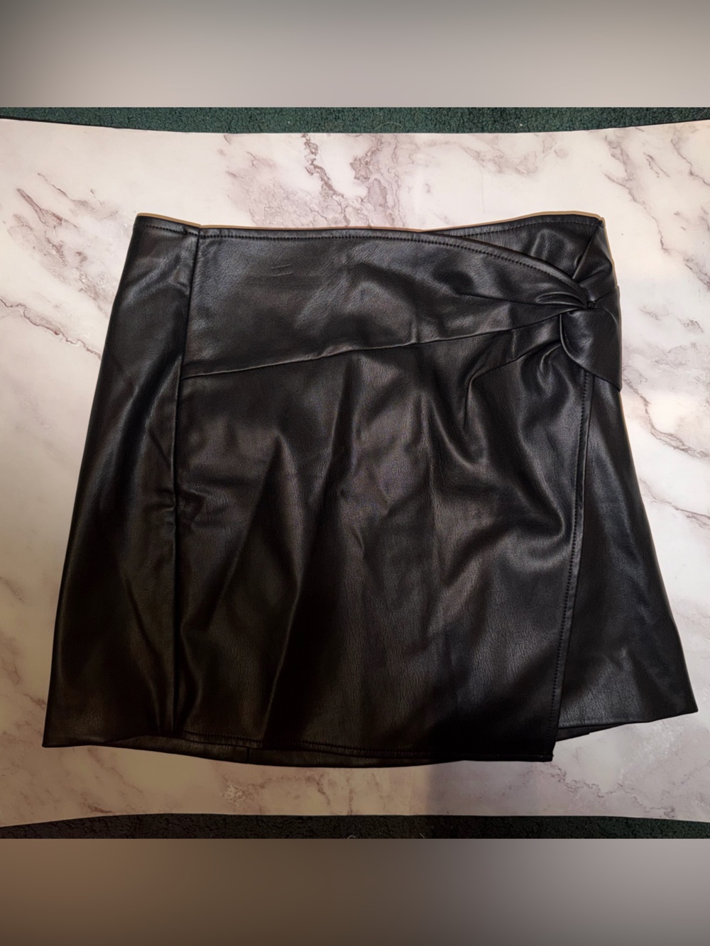 Abercrombie & Fitch Black Faux Leather Mini Skirt